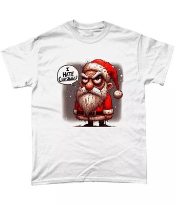 Odio il Natale Maglietta Anti Natale Burbero Regalo Divertente Novità Sarcastica Babbo Natale