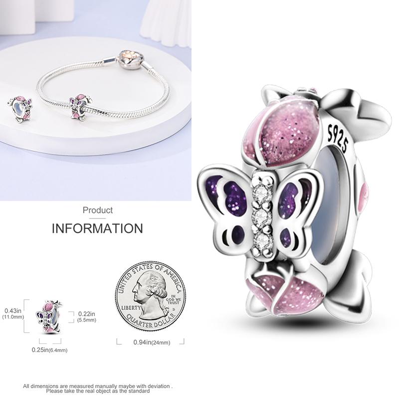 Copper Metal Dragonfly Butterfly Pendant Bead Component Charm Bead Components Bead Component Compatible With Authentic Original Bracelet High Quality
