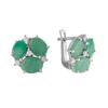 Silver Earrings with Natural Emerald 6.24ct (2062233)
