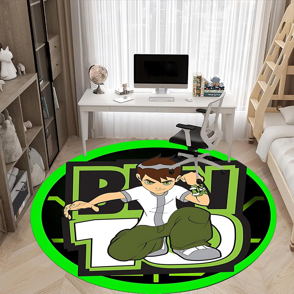 1PC Ben 10 Office Round Rug - Perfect for Office or Study Decor, Non-Slip Backing, Decorative Floor Mat Yy250916024