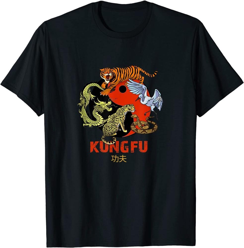 Kung Fu Five Animals Forms Chinese Martial Arts TShirt S5XL Unisex T-Shirt