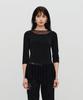 SEALOT Mesh Shirred 3/4 Sleeve Top (Black)