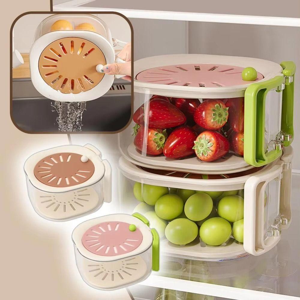 Kitchen Gadgets 2-in-1 Draining and Preservation Basket Vegetable Strainer Basket for Household