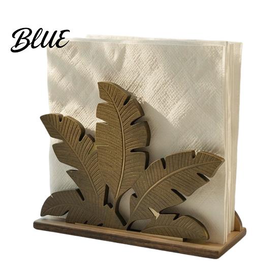 Stable Napkin Tray for Dining Room Wood Holder Leaf Shape Solid Dispenser Decorative Japanese Minimalist Desktop Storage Paper Towel Organizer