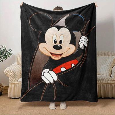 1 db, Kényelmes Mickey egér Otthoni dekoráció takaró: Tökéletes ajándék hálószobájába, nappalijába vagy utazáshoz, Flanel takaró, Ideális kanapékra