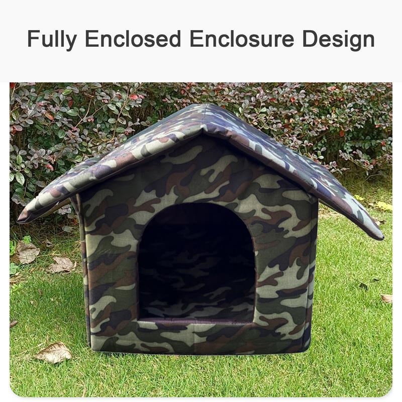 Outdoor Feral Cat Shelter Rainproof Winter Warmth Enclosed Cat Dog Sleeping House For Outdoor Puppy Shelter