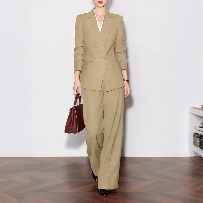 ZANZEA Women Long Sleeve Blazer and Pants Casual Two Piece Suit Sets