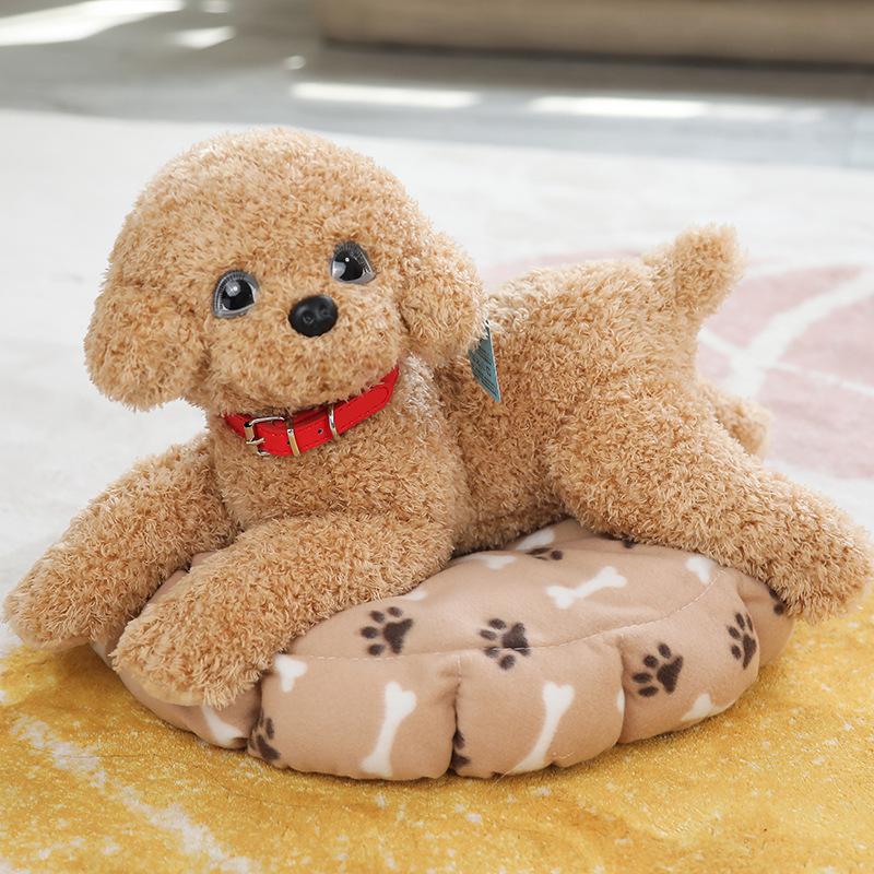 Zacht Realistisch Teddy Hond Pluche Speelgoed Grappige Simulatie Knuffel Kleine Puppy Poppen Lief Verjaardagscadeau voor Baby Kinderen Meisjes