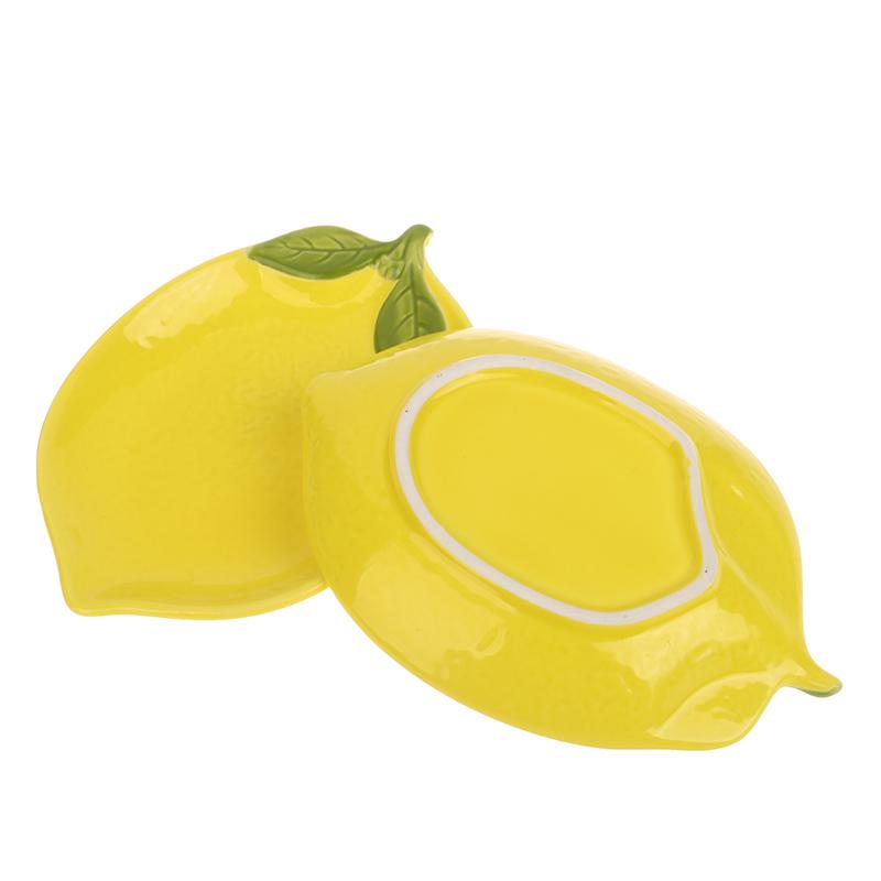 Creative Cartoon Lemon Shaped Ceramic Dish Salad Dish Family Fruit Snack Plate Kitchen Utensils Accessories