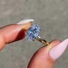 New Hot Selling Gold Plated Rings For Women Oval Cubic Zirconia Jewelry Wedding Engagement Ring  Size 5-10