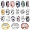 Fashion DIY Sparkling Clear Blue Gold Plated Charm Bead for 925 Silver Bracelet Women Jewelry