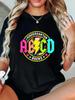Teacher Life ABCD Graphic TShirt Short Sleeve Round Neck Casual Tee for Women Teacher Appreciation Gift Teacher Shirt