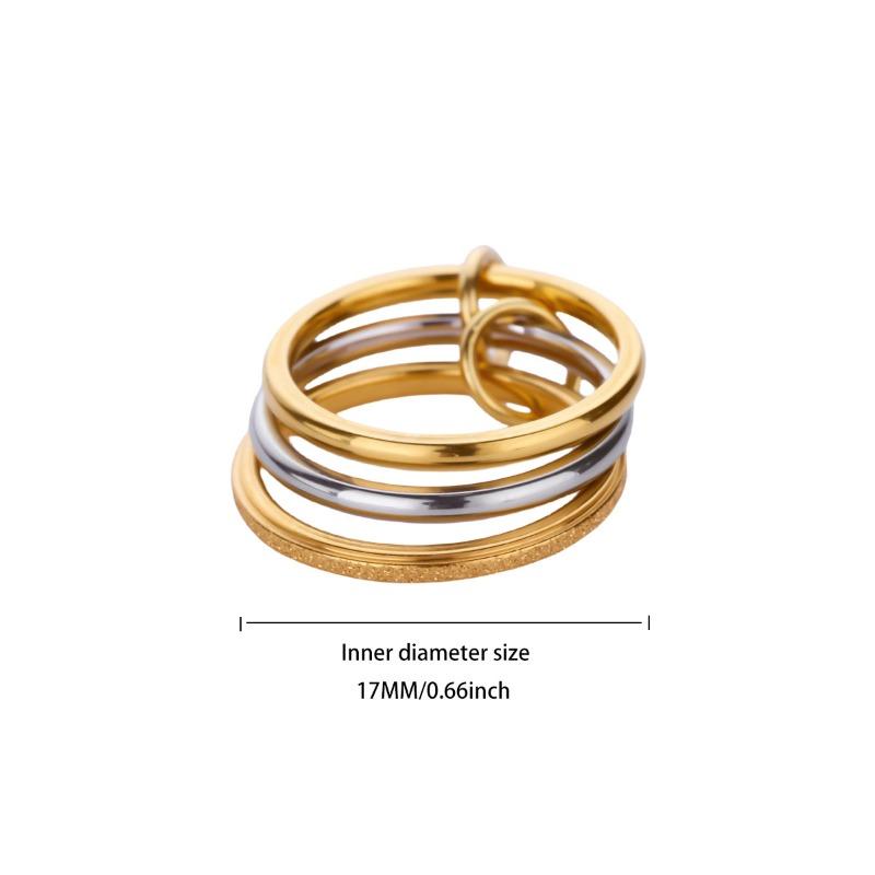 Stainless Steel Stacked Three-ring Plain Ring Ring Women's Personality Ring Titanium Steel Hand Jewelry Rings