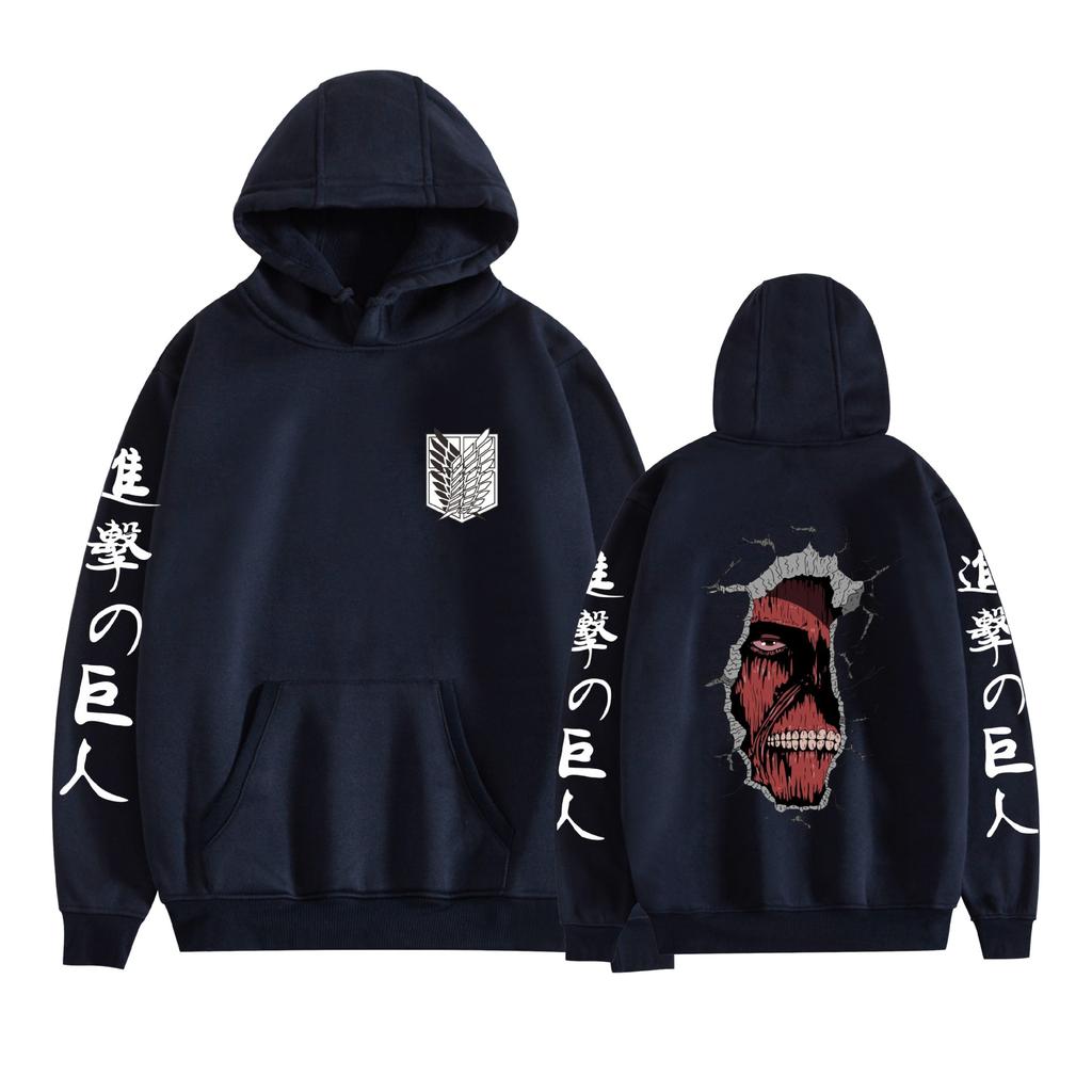 Mens Womens Hoodie Attack on Titan Anime Hoodies Streetwear Casual Cartoon Printed Hooded Pullover Sweatshirts