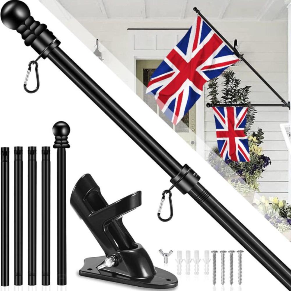 6ft Portable Flagpole Base Wall Mounting Telescopic Flag Pole Banner Rack Flagpole Flag Pole Holder