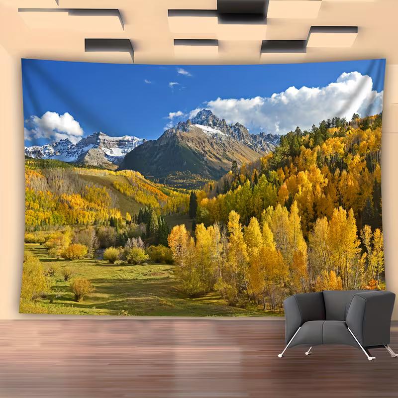 2D Scenic Nature Tapestry Colorado Autumn Mountains Wall Hanging Cloth