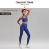European American Cross-Back Yoga Suit: Slimming Sports Bra & No-Line Pocket Fitness Pants