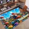Custom Name Text Crystal Velvet Rug,Super Mario Soft Plush Decorative Non Slip Floor Carpet