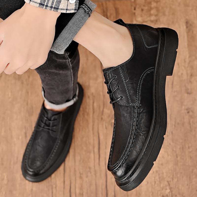 Fashion Leather Shoes Man Casual Loafers Luxury Design Slip On Male Dress Shoes Leisure Style Big Size Outdoor Wear-resistant Sole