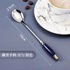 Beautiful Stainless Steel Teaspoons Coffee Ice Cream Honey Spoon with Tempered Ceramic Handle Tableware Kitchen Accessories