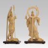 Tiny Buddha Bishamonten Ganjojuin Type Gold Clay Buddha Wood Ornament - 11.5cm (Wooden Boxwood, finish)_Tamonten Statue, Figure, Carving, (GSB