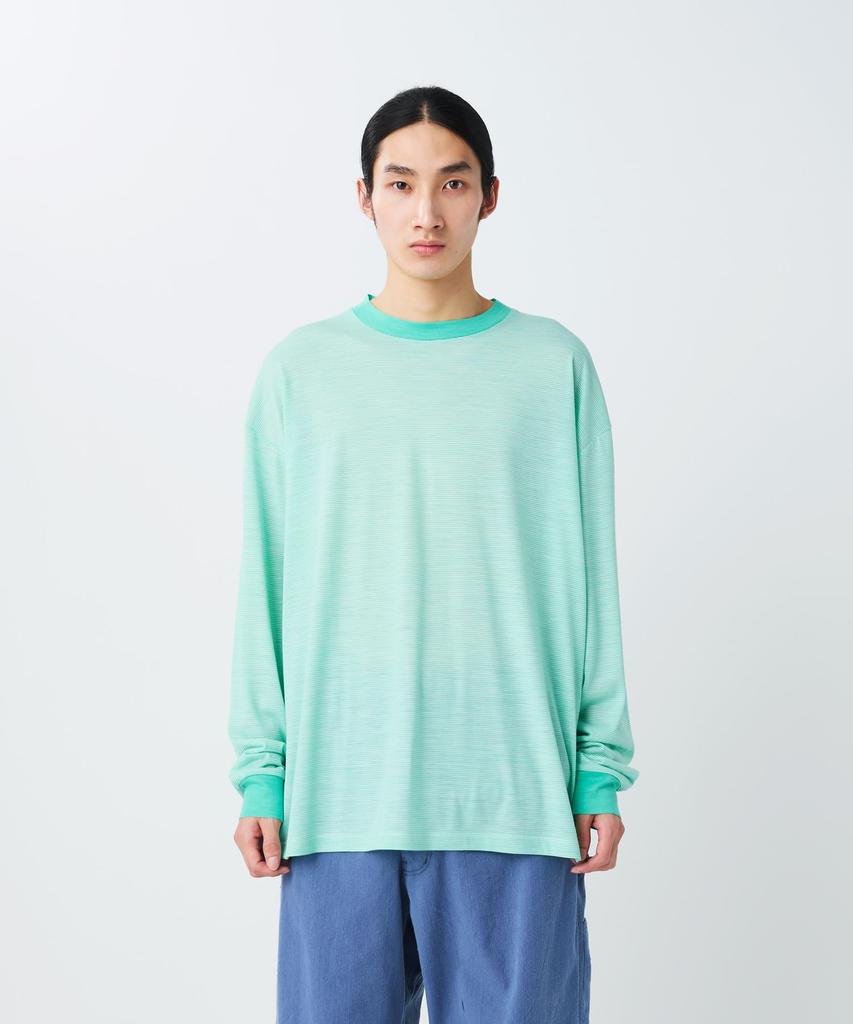 Snow Peak Summer Wool Stripe Long Sleeve T-Shirt CS-26SU006, Men's/Women's, GREIGE, M