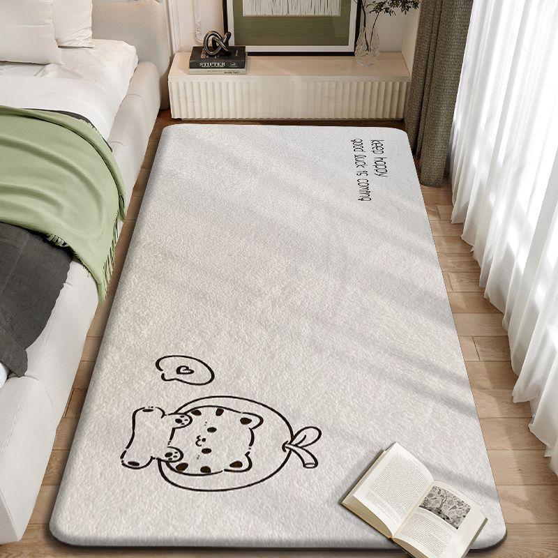 Tapis de chambre Automne/Hiver Épaissi Isolation Chaud Tapis de chevet Doux Antidérapant