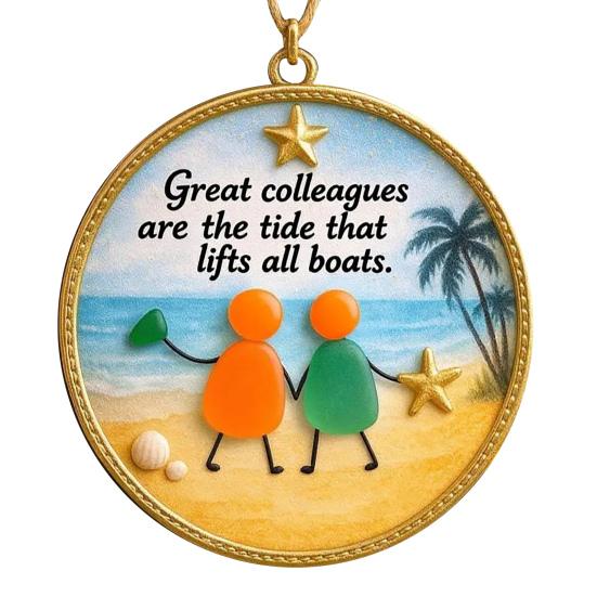 Freundschaft Meerglas Weihnachtsschmuck Rund/Herzförmig Freundschaft Andenken für Beste Freunde Handgefertigte Meerglas Kunst Hängeornament für Weihnachten