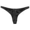 Sexy Men Plus Size Latex Pvc Shiny Hot Short Convex U Pouch G-String Fashion Underwear Tights Lingeries Pu Stage Briefs