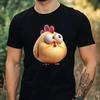 T-Shirt Men Funny Chicken Motif Cotton Size XS To 5XL