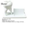 Dentist Office Supplies 3D Printed Tooth Pen Holder with Business Card Holder, 2 In 1 Desk Organizer Teeth Shape Organizer, Desktop Decor, Creative