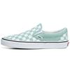 Scarpe da Skate Classiche Slip-On a Scacchi in Tela Low Top Sneakers Unisex Blu Bianco VN0A7Q5DH7O