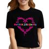 Damen T-Shirt Manana Cartoon T-Shirts für Mädchen Sommer Kurzarm Print T-Shirt Top bunt Herz O-Ausschnitt T-Shirt Kleidung