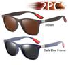 Stylish Vintage Square Unisex Driving Fishing Sun Glasses Anti-Glare Eyeglasses Men Women Luxury De-signer Sun Glasses UV400