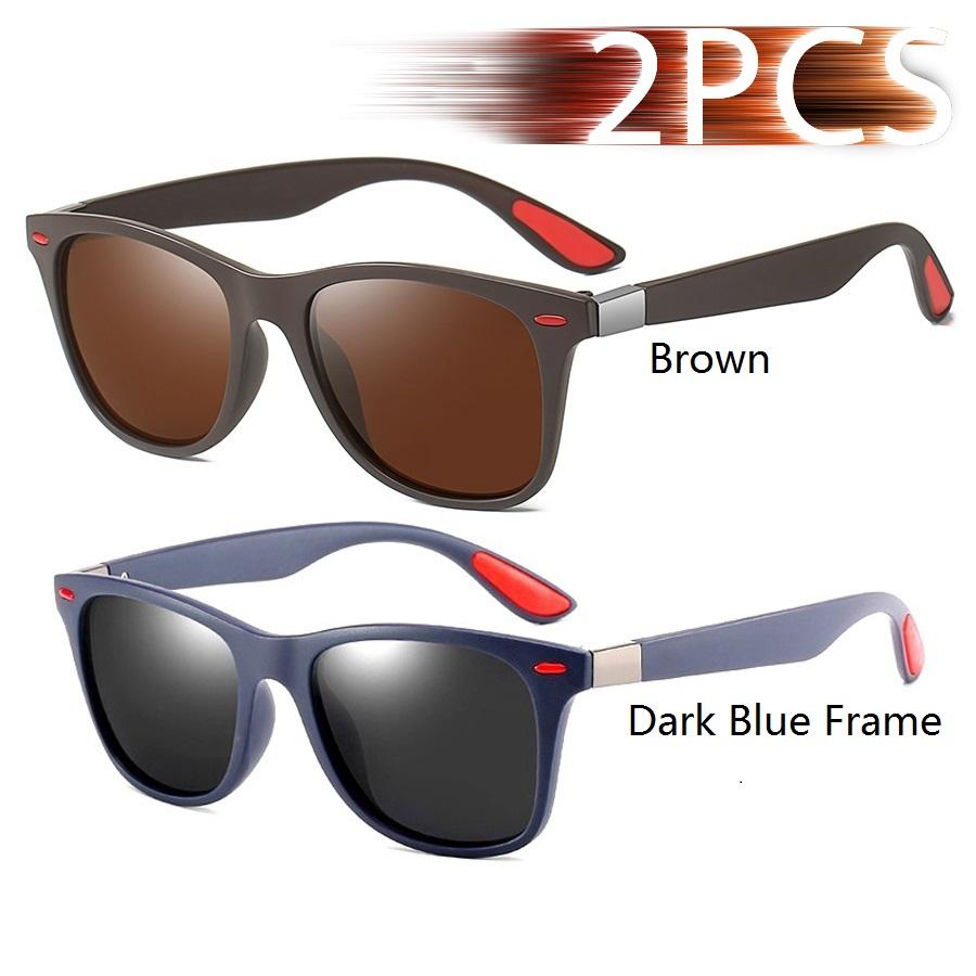 Stylish Vintage Square Unisex Driving Fishing Sun Glasses Anti-Glare Eyeglasses Men Women Luxury De-signer Sun Glasses UV400