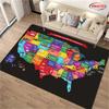 Map Theme of The USA Large Area Carpet for Living Room Kid's Bedroom Sofa Rugs Doormat Kitchen Floor Tapete Anti-slip Decor Mat