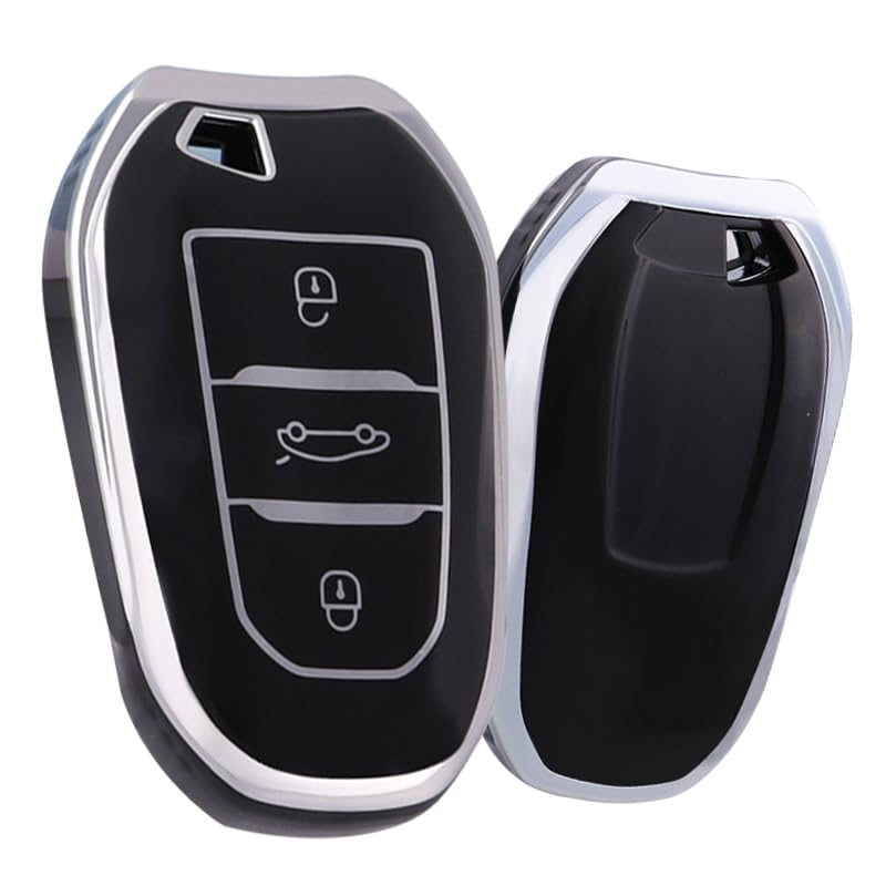 KUNIO Dedykowany Uchwyt na Klucze Peugeot, Etui na Klucze, Kluczyk Smart, Pokrowiec na Kluczyk, Silikonowy, Wodoodporny, Peugeot