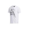 Wj Gfx Tee Martial Arts Print Round Neck Sports Short Sleeve T-Shirt Men Tops White GF4056