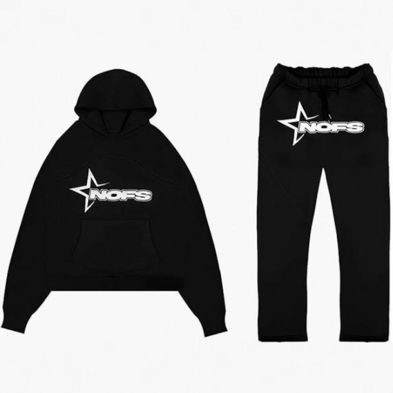 Hip Hop Streetwear Hoodie Hose Set Herren Damen - Gestickter Letter Print Lockerer Schnitt Langarm Unisex Trainingsanzug