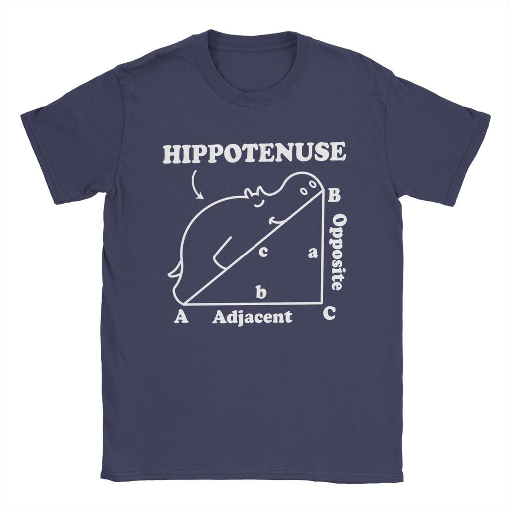 Novelty Hippotenuse Hypotenuse Math Pun T-Shirt for Men Pure Cotton T Shirt Short Sleeve Tee Shirt Gift Idea Clothing