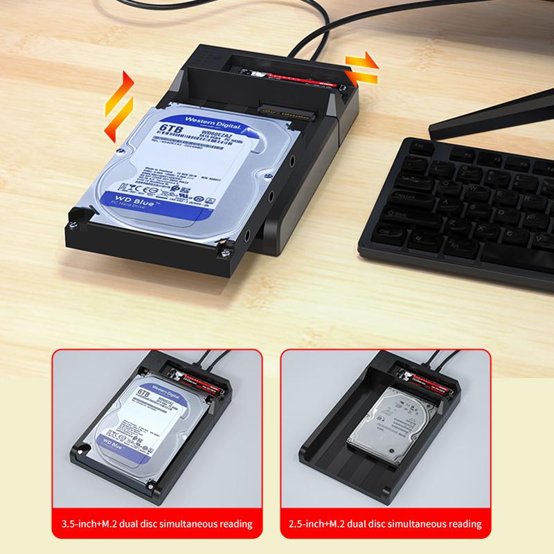 DM M.2/SATA 2.5/3.5 Inch HDD/SSD Docking Station with USB 3.0 Interface and LED Display HD055