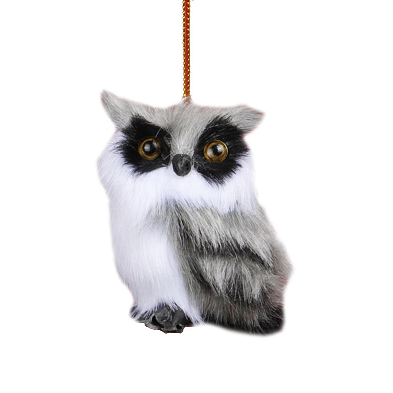 Christmas Owl Ornament Toy Static State Owl Model Furry Cute Bird Christmas Ornament For Holiday Christmas Tree Decor
