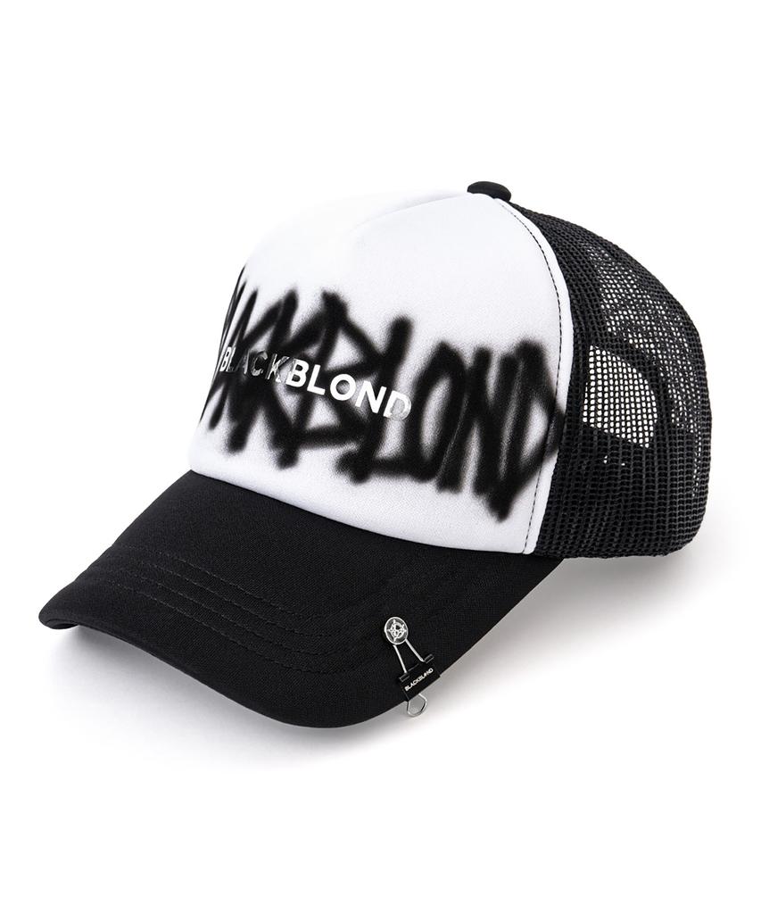 BLACKBLOND Vividi Graffiti Metal Logo Trucker Mesh Cap (Black)