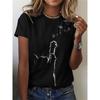 Süßes T-Shirt mit Hunde- und Katzenmuster für Damen, 3D-Tier-Druck, übergroße T-Shirts für den Sommer, kurze Ärmel, Rundhalsausschnitt, Tops, Streetwear