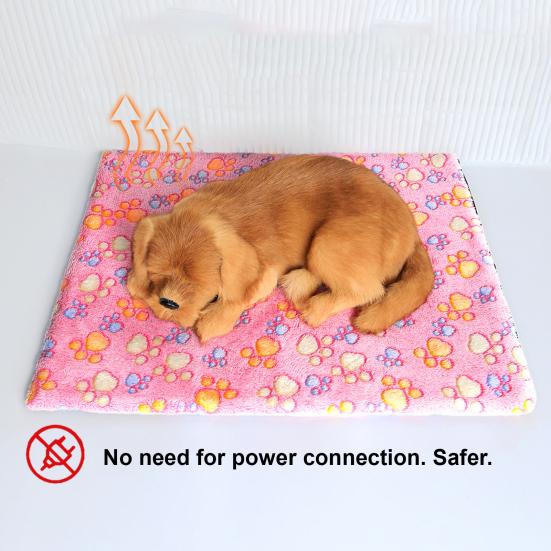 Self Warming Cat Mat Plush Thermal Dog Pad with Non-Slip Bottom Non-Electric Pet Warmer Pad with Removable Washable Cover for Indoor Outdoor Use