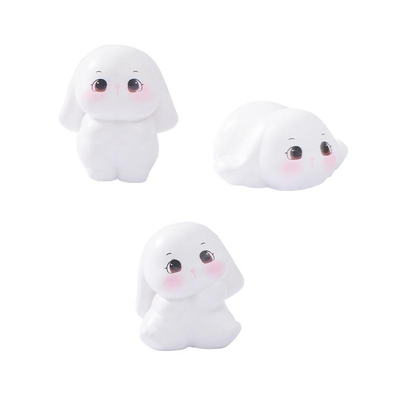 Micro Landscape Decoration Cute Rabbit Animal Figure Hand Resin Crafts Desktop Car Decoration