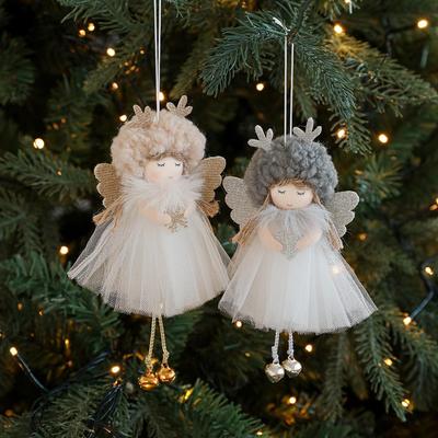 Christmas Plush Antler Angel Girl Pendant Christmas Tree Ornament Cute Doll Doll Decoration Pendant