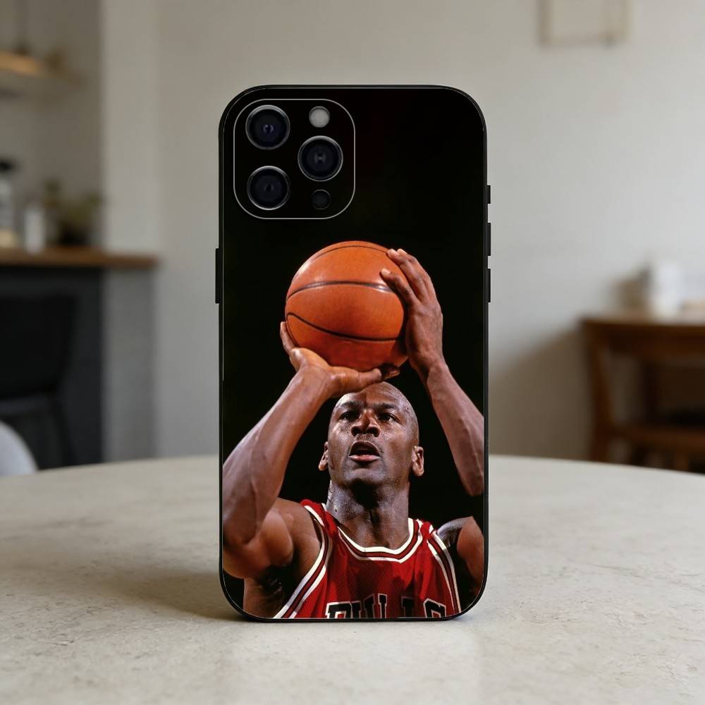 Basketball Michael J-jordan     Phone Case For iPhone 17,16,15,14,13,12,11 Plus,Pro Max,SE4Soft Silicone Black Cover