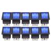 10 Peças Interruptor Basculante 6 Pinos Plástico Azul com Luz para Eletrodomésticos Máquina Ferramenta KCD4