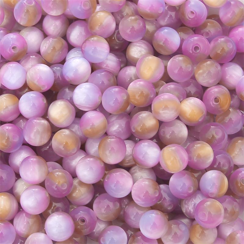 8mm 10-20pcs/bag Resin Gradient Color Imitation Cat Eye Beads DIY Bracelet Necklace Earrings Jewelry Accessories
